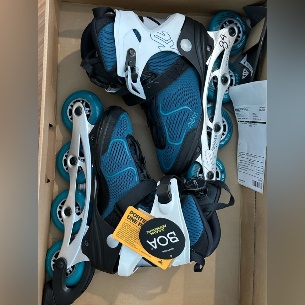 REI K2 Boa Blue and Black Inline Skates
